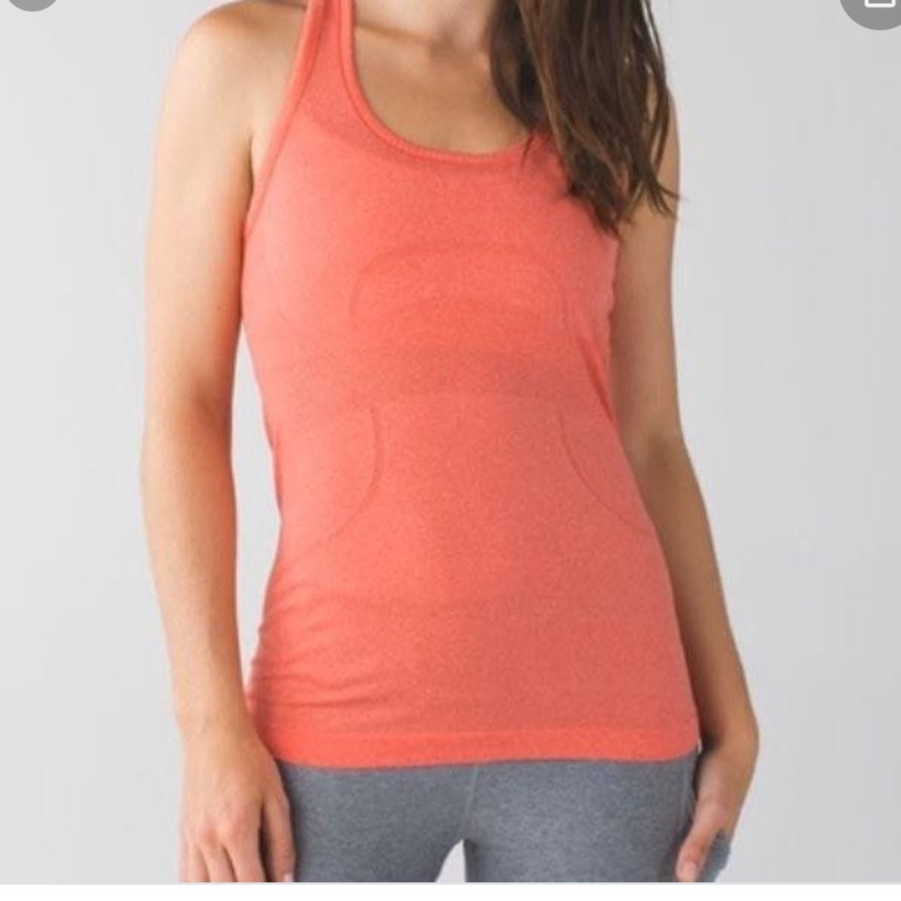 Lulu lemon run swiftly tank top coral color
